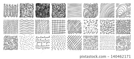 Hand drawn square abstract backgrounds patterns set doodle spots strokes crayon curves scribble Hand drawn square abstract backgrounds patterns set doodle spots strokes crayon curves scribble 140462171