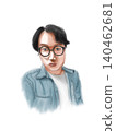 Portrait illustration in watercolor style 140462681