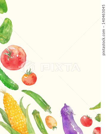 Watercolor Summer Vegetable Frame 140463045