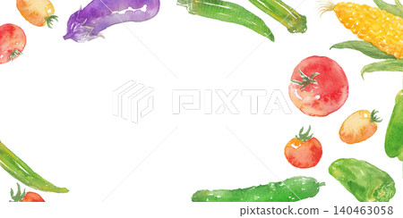 Watercolor Summer Vegetable Frame Watercolor Summer Vegetable Frame 140463058