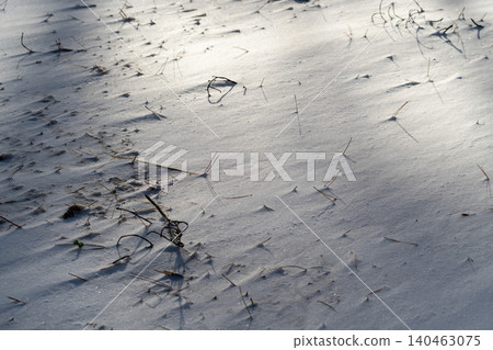 皚皚白雪覆蓋的地面,伴隨著強勁的寒風和柔和的陽光。 皚皚白雪覆蓋的地面,伴隨著強勁的寒風和柔和的陽光。 140463075
