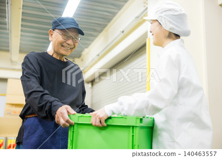 Part-time staff working in white coats 140463557