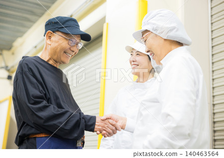 Part-time staff working in white coats Part-time staff working in white coats 140463564