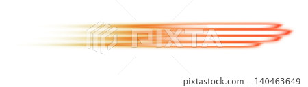 Orange glowing speed lines, horizontal light trails, transparent background. Orange glowing speed lines, horizontal light trails, transparent background. 140463649