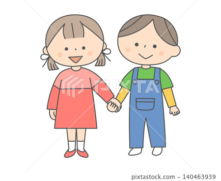 Boys and girls holding hands Boys and girls holding hands 140463939