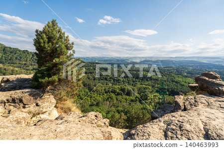 View of Kislovodsk Park and the cable car from the mountain View of Kislovodsk Park and the cable car from the mountain 140463993