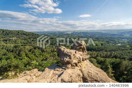 View of Kislovodsk Park and the cable car from the mountain View of Kislovodsk Park and the cable car from the mountain 140463996