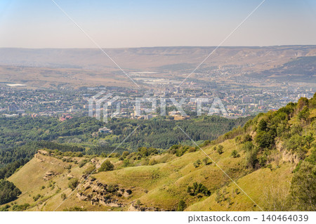 View of the mountains and Kislovodsk from the observation decks of the Kislovodsk Park View of the mountains and Kislovodsk from the observation decks of the Kislovodsk Park 140464039