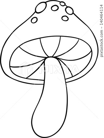 Woodland Mushroom Outline Doodle Hand Drawn Woodland Mushroom Outline Doodle Hand Drawn 140464114