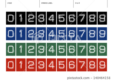 壓紋標籤套裝,包含 0 到 9 的數字_063 壓紋標籤套裝,包含 0 到 9 的數字_063 140464158