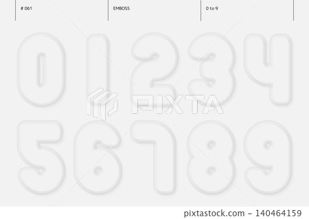 Embossed numbers 0 through 9 set_061 Embossed numbers 0 through 9 set_061 140464159