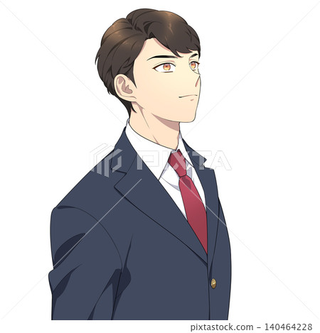 An illustration of a male student (winter uniform) looking straight ahead. An illustration of a male student (winter uniform) looking straight ahead. 140464228