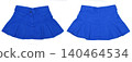 Blue mini skirt. Blue color skirt isolated on white background. 140464534