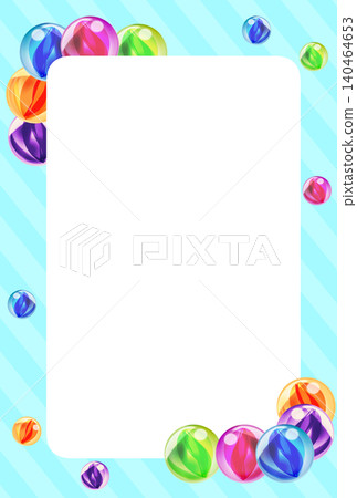 Colorful marbles and striped frame 3 Colorful marbles and striped frame 3 140464653