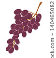 A juicy, abundant bunch of grapes on a branch, a groupe of ripe purple berries 140465082