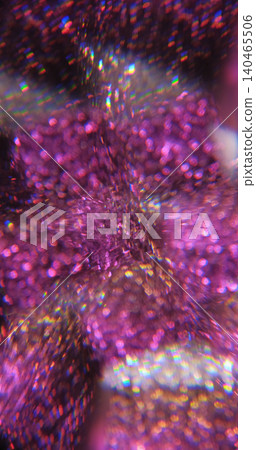 Defocused gleam glimmer. Bokeh light. Purple silver colorful lens crystal flare leaking on illuminated optical art abstract background. Defocused gleam glimmer. Bokeh light. Purple silver colorful lens crystal flare leaking on illuminated optical art abstract background. 140465506