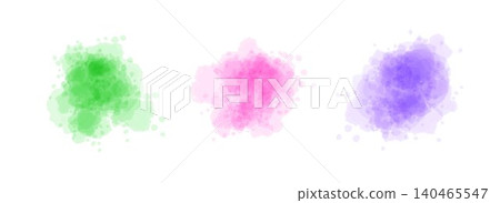 Green pink purple watercolor spot set. Liquid watercolour texture splash effects. Pastel color round ink or paint brush stroke shape elements. Soft wet color splatters, blobs, stains, drops. Vector Green pink purple watercolor spot set. Liquid watercolour texture splash effects. Pastel color round ink or paint brush stroke shape elements. Soft wet color splatters, blobs, stains, drops. Vector 140465547