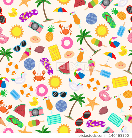 Cute summer Seamless pattern illustration Cute summer Seamless pattern illustration 140465590