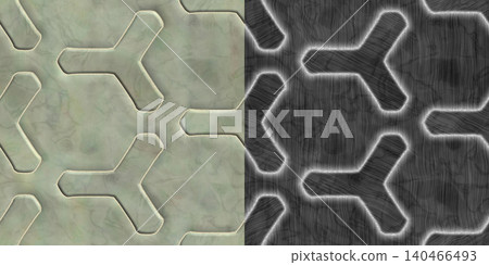 Modern Geometric Trilobe Pattern Displacement Height Map 140466493