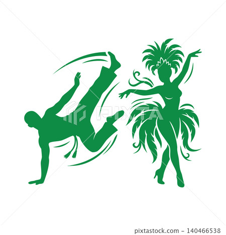 Brazilian Carnival and Capoeira Dance Performance Silhouette Brazilian Carnival and Capoeira Dance Performance Silhouette 140466538