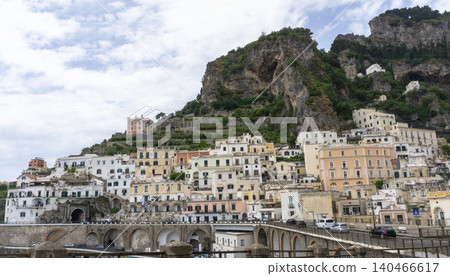 Atrani, Italy along the Amalfi Coast at dusk. Atrani, Italy along the Amalfi Coast at dusk. 140466617