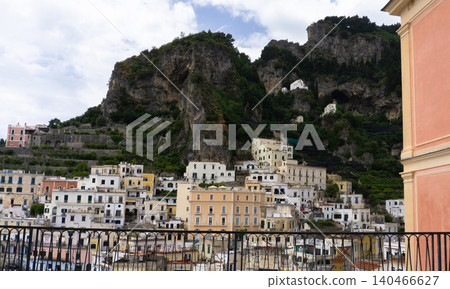 Atrani, Italy along the Amalfi Coast at dusk. Atrani, Italy along the Amalfi Coast at dusk. 140466627