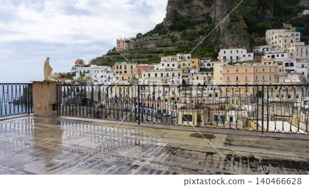 Atrani, Italy along the Amalfi Coast at dusk. Atrani, Italy along the Amalfi Coast at dusk. 140466628