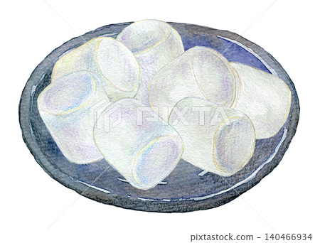 Watercolor illustration, hand-drawn illustration, marshmallow Watercolor illustration, hand-drawn illustration, marshmallow 140466934