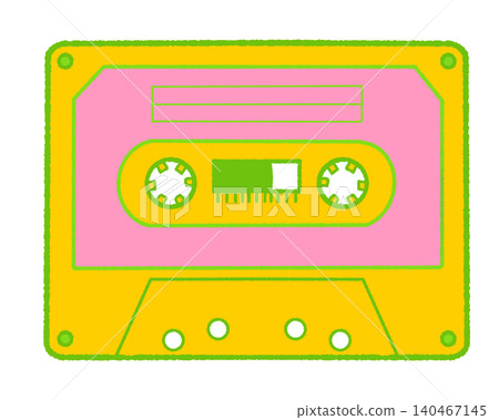 Simple and retro cassette tape (yellow) Simple and retro cassette tape (yellow) 140467145
