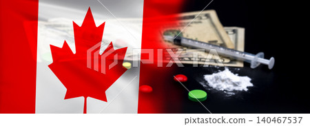 Fentanyl crisis in Canada. The role of border trafficking and illegal synthetic opioids impacting health and communities. Synthetic opioid epidemic at the Us-Canada border. Smuggling routes. Fentanyl crisis in Canada. The role of border trafficking and illegal synthetic opioids impacting health and communities. Synthetic opioid epidemic at the Us-Canada border. Smuggling routes. 140467537