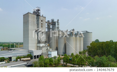 Animal feed factory. Agricultural silos, grain storage silos. Agriculture industry. Rural agribusiness. Grain storage innovation. Agricultural silos at animal feed factory. Sustainable farming. Animal feed factory. Agricultural silos, grain storage silos. Agriculture industry. Rural agribusiness. Grain storage innovation. Agricultural silos at animal feed factory. Sustainable farming. 140467679