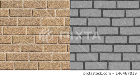Orange Brick Wall Texture and Alpha Mask Bundle 140467819