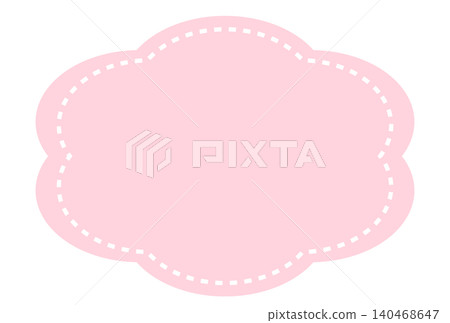 Pastel-colored dashed cloud frame Pastel-colored dashed cloud frame 140468647