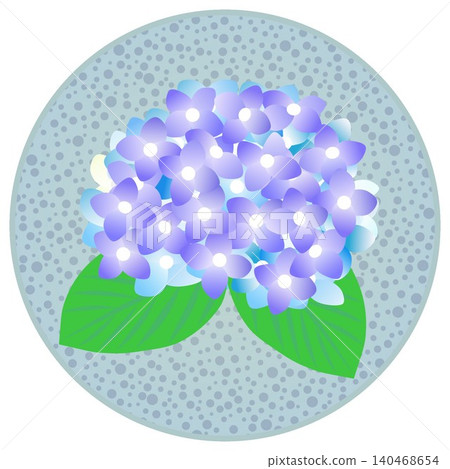 繡球花插圖,圓形背景 繡球花插圖,圓形背景 140468654