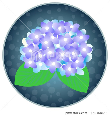 繡球花插圖,圓形背景 繡球花插圖,圓形背景 140468658