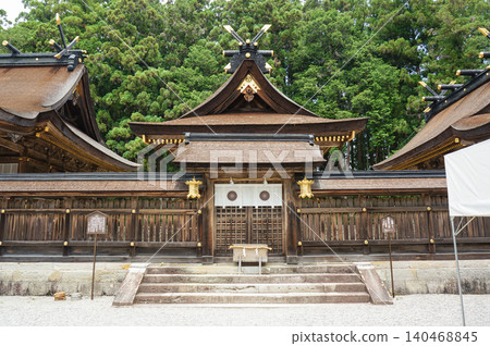 The main hall of Kumano Hongu Taisha Shrine and the magnificent beauty of its wooden architecture The main hall of Kumano Hongu Taisha Shrine and the magnificent beauty of its wooden architecture 140468845