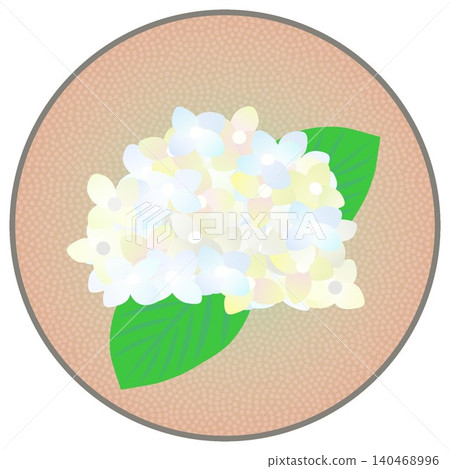 Hydrangea illustration with a circular background Hydrangea illustration with a circular background 140468996