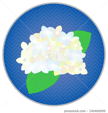 繡球花插圖,圓形背景 繡球花插圖,圓形背景 140468999