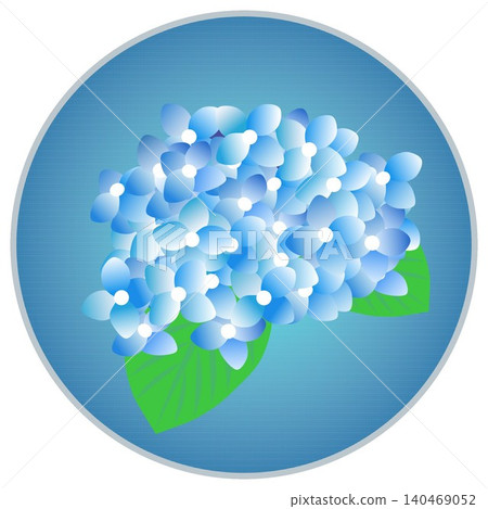Hydrangea illustration with a circular background Hydrangea illustration with a circular background 140469052