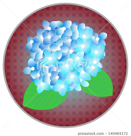 繡球花插圖,圓形背景 繡球花插圖,圓形背景 140469172