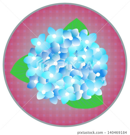 繡球花插圖,圓形背景 繡球花插圖,圓形背景 140469184