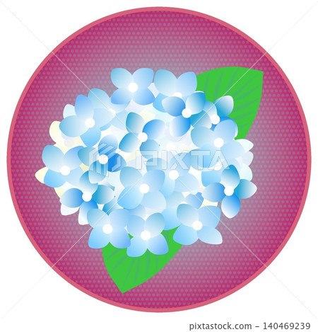 Hydrangea illustration with a circular background Hydrangea illustration with a circular background 140469239