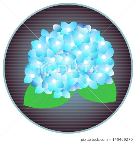 繡球花插圖,圓形背景 繡球花插圖,圓形背景 140469270