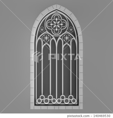 Gothic Window Technical Schematic and Blueprint Map for 3D Gothic Window Technical Schematic and Blueprint Map for 3D 140469530