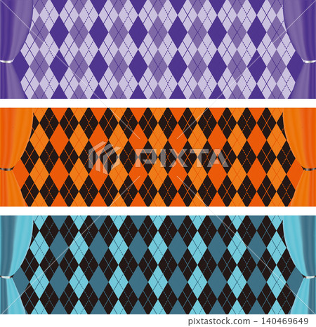 Halloween Banner, Diamond Pattern, Curtain, Frame, Background, Copy Space, Design Material Set Halloween Banner, Diamond Pattern, Curtain, Frame, Background, Copy Space, Design Material Set 140469649