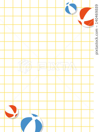 Beach ball and yellow grid background_vertical Beach ball and yellow grid background_vertical 140469889