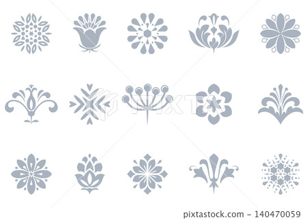 Flower icons set. Isolated elements for design. Vector graphics. Flower collection Flower icons set. Isolated elements for design. Vector graphics. Flower collection 140470059