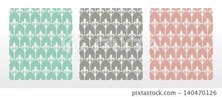 Collection of flower geometric patterns. Seamless vector backgrounds. Colored ornaments. Ornament for fabric, wallpaper, packaging. Decorative prints 140470126