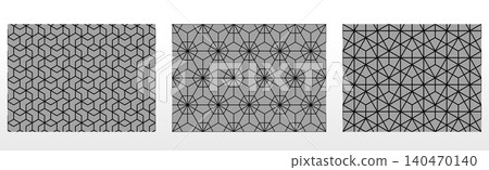 Geometric set of seamless black and gray patterns. Simple vector graphics Geometric set of seamless black and gray patterns. Simple vector graphics 140470140