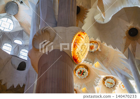 Gaudí's Sagrada Familia column capitals 140470233